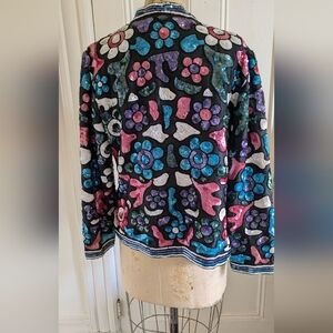 Baluchi Creation Vintage Sequin embroided Blazer Small Designer 80s